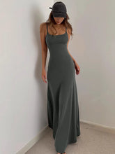 Slim Fit Backless Suspender Dress