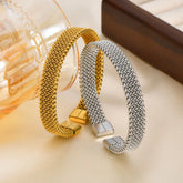 Braided Mesh Open Bracelet