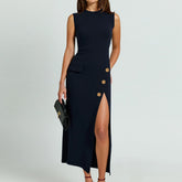 Mia Muse Casual Sleeveless Midi Dress