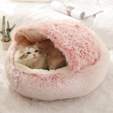 Soft Plush Round Pet Bed with Cover