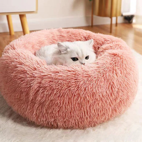 Indoor Gray Plush Pet Bed Soft & Comfy