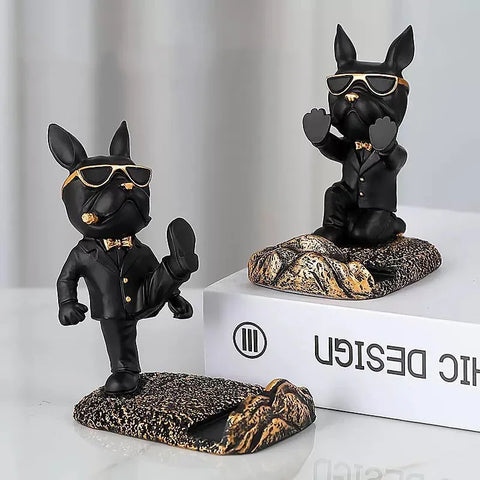 French Bulldog Phone Holder Sculpture