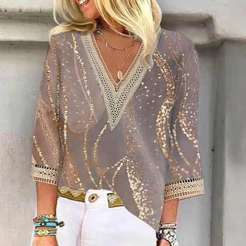 Casual Women’s Top with Short Sleeves