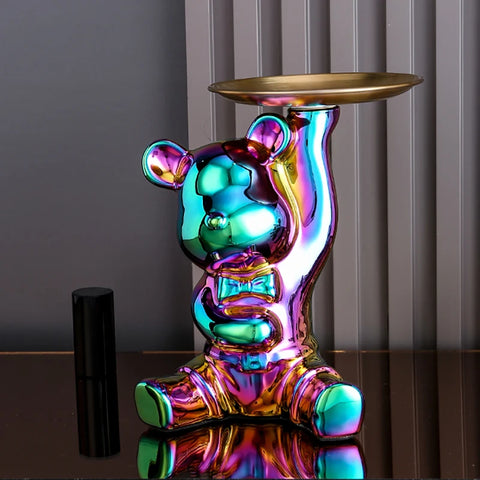 Ceramic Bear Statue with Storage Function