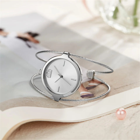 Alloy Strap Quartz Watch for Ladies