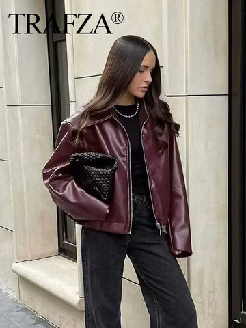Thickened Faux Leather Jacket for Women