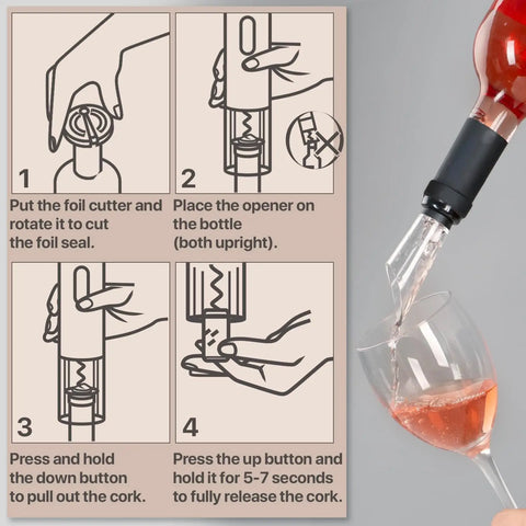 Battery Powered Wine Opener Easy Use