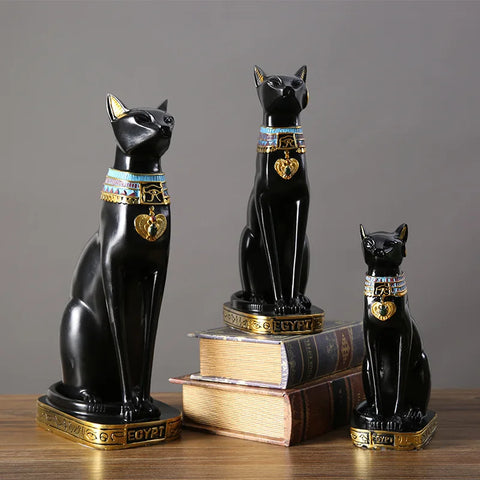 Resin Egyptian Cat Figurine Bestet Statue