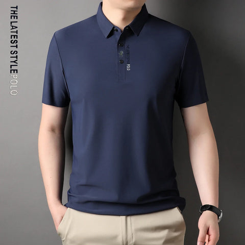 Ice Silk Embroidery Polo Shirt