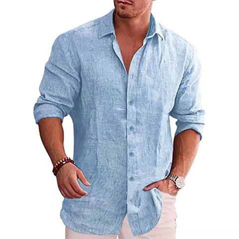 Plus Size Linen Shirt for Men
