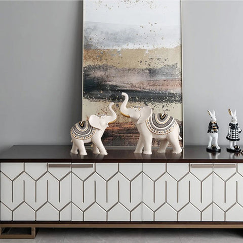 Elegant Resin Elephant Sculpture