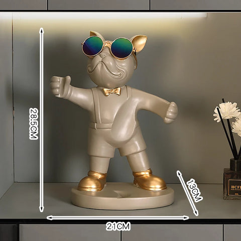 Resin French Bulldog Wine Bottle Rack