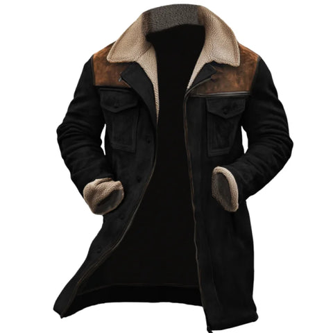Multi-Pocket Suede Jacket for Men
