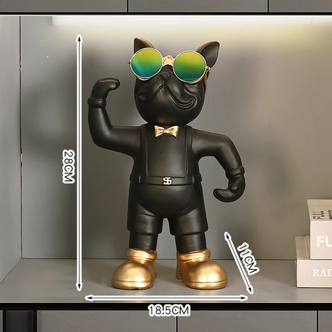 Resin French Bulldog Wine Bottle Rack