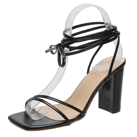 Square Toe High Heel Sandals
