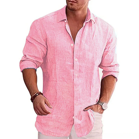 Plus Size Linen Shirt for Men