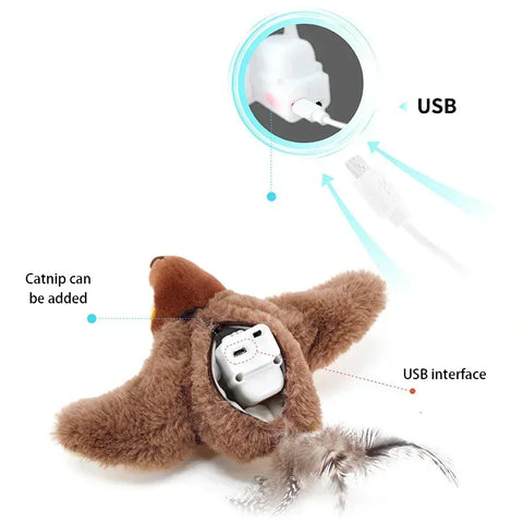 Flapping Chirping Bird Catnip Cat Toy