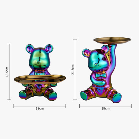 Ceramic Bear Statue with Storage Function
