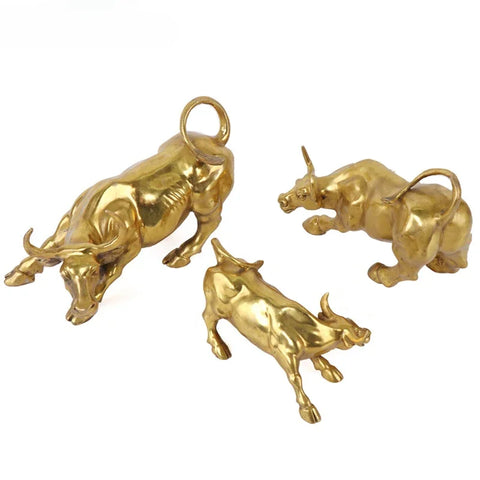 Pure Copper Stock Market Bull Statue