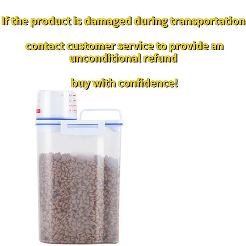 Pet Food Pail with Lid & Measuring Cup