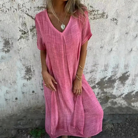 Soft Breathable Cotton Linen Dress