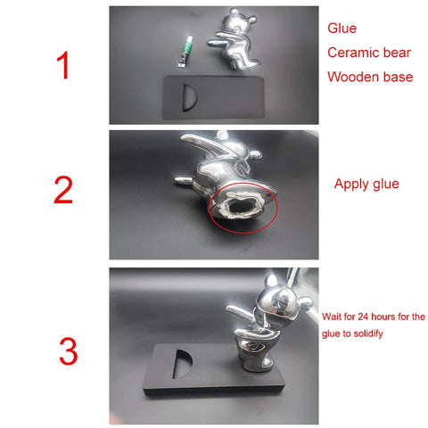 Ceramic Teddy Bear Wine Rack Statue