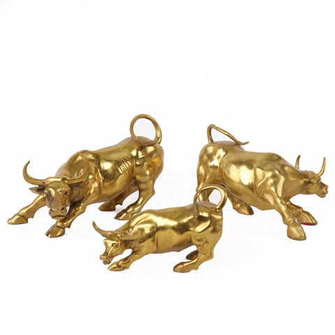 Pure Copper Stock Market Bull Statue