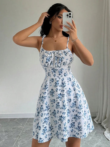 Summer Floral Spaghetti Strap Dress