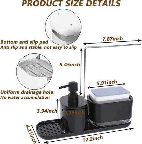 Compact Kitchen Soap and Dish Organizer