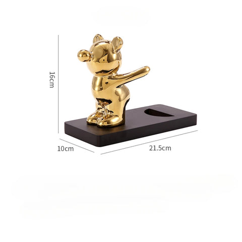 Ceramic Teddy Bear Wine Rack Statue
