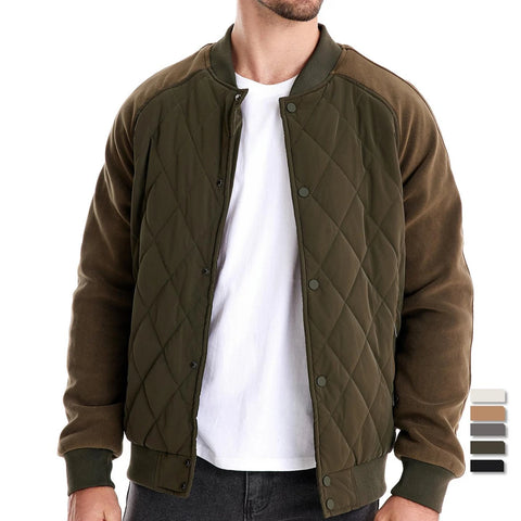 Men’s Patchwork Fleece Bomber Jacket