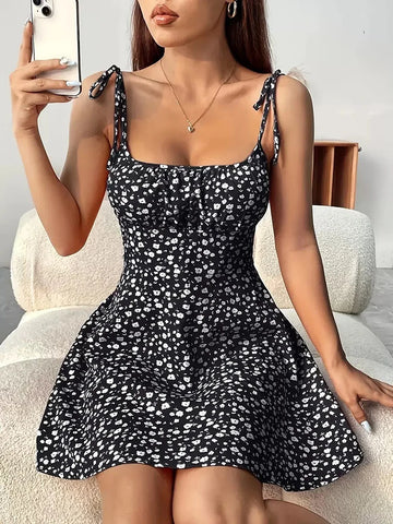 Summer Floral Spaghetti Strap Dress