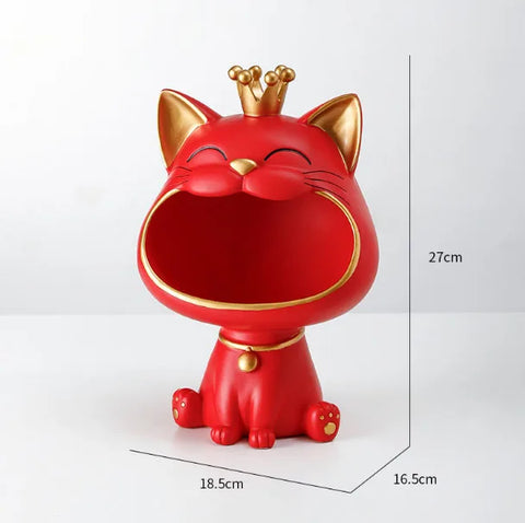 Mini Cat Resin Figurine Storage Box