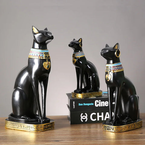 Resin Egyptian Cat Figurine Bestet Statue