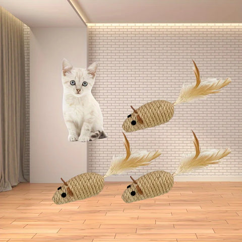 Bite Resistant Plush Cat Mice Toys