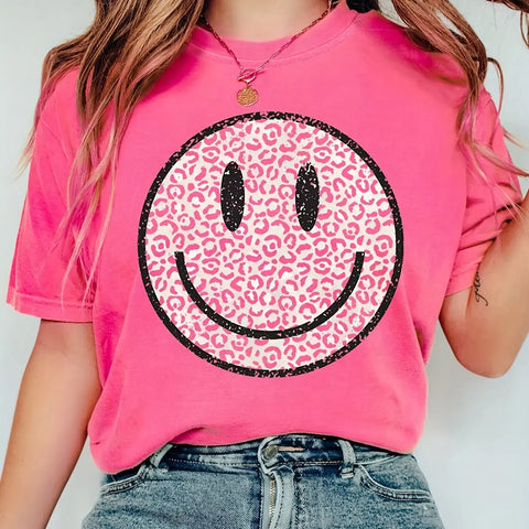 Ladies Smile Face Tee Daily Top