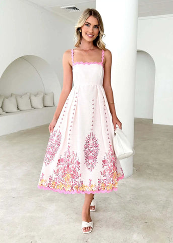 Wavy Edge Patchwork Halter Dress