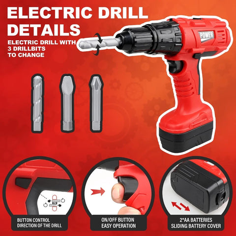 Kids Electric Toy Drill Tool Set