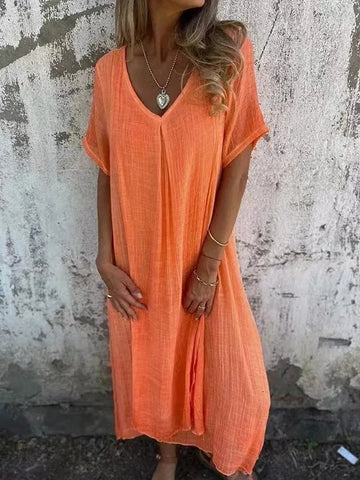 Soft Breathable Cotton Linen Dress