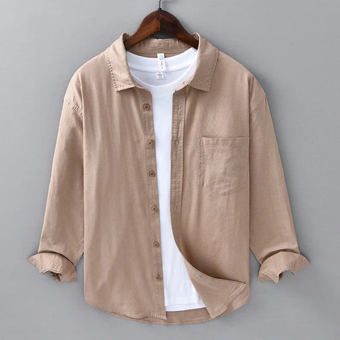 Mens Linen Long Sleeve Shirt