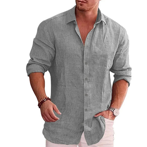 Plus Size Linen Shirt for Men