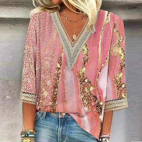 Casual Women’s Top with Short Sleeves