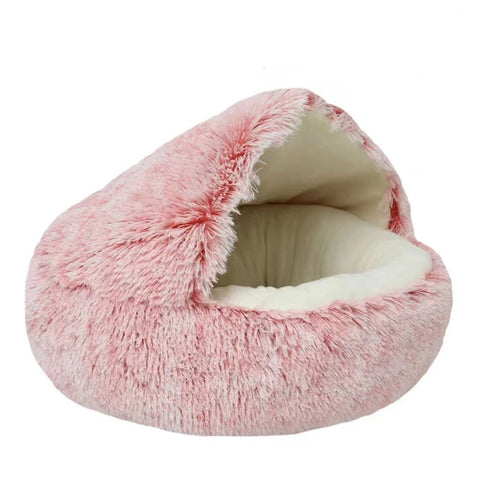 Soft Plush Round Pet Bed with Cover