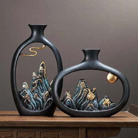 Living Room Resin Vase Decor