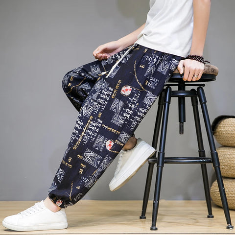 Mens Cotton Linen Harem Pants