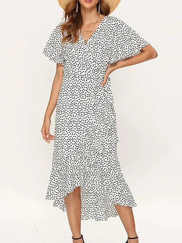 Ruffle Wrap Split Party Dress