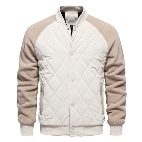 Men’s Patchwork Fleece Bomber Jacket