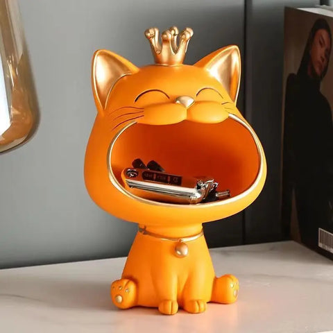 Mini Cat Resin Figurine Storage Box