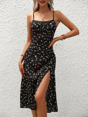 Sleeveless Boho Beach Dress with Slit