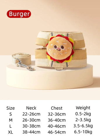 Cartoon Hamburger Pet Harness